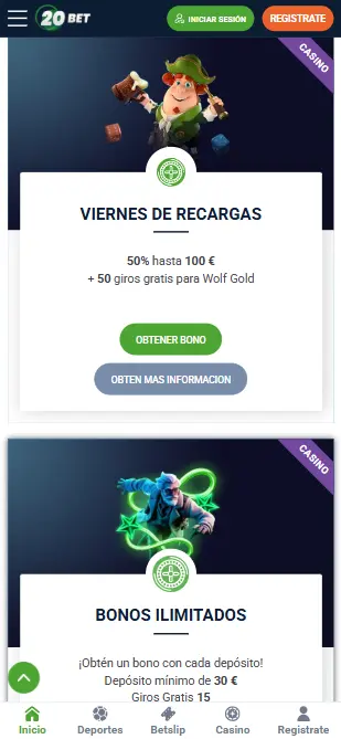 20bet promociones