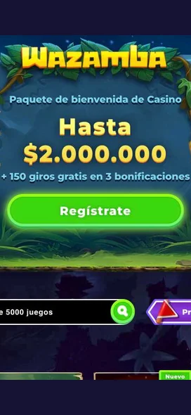 Wazamba casino online en Chile con bono de hasta $2.000.000 CLP