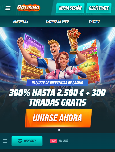 Bono-bienvenida-de-Golisimo-casino-300% -hasta-2500-+tiradas-gratis