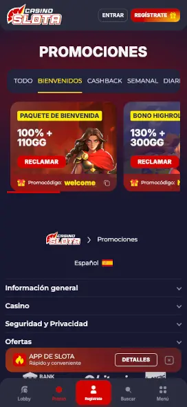 Slota casino bonos
