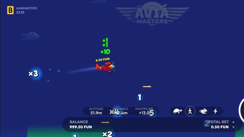 Aviamasters: el avión recoge multiplicadores +1, +10 y x3 durante el vuelo